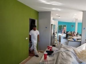 green accent wall